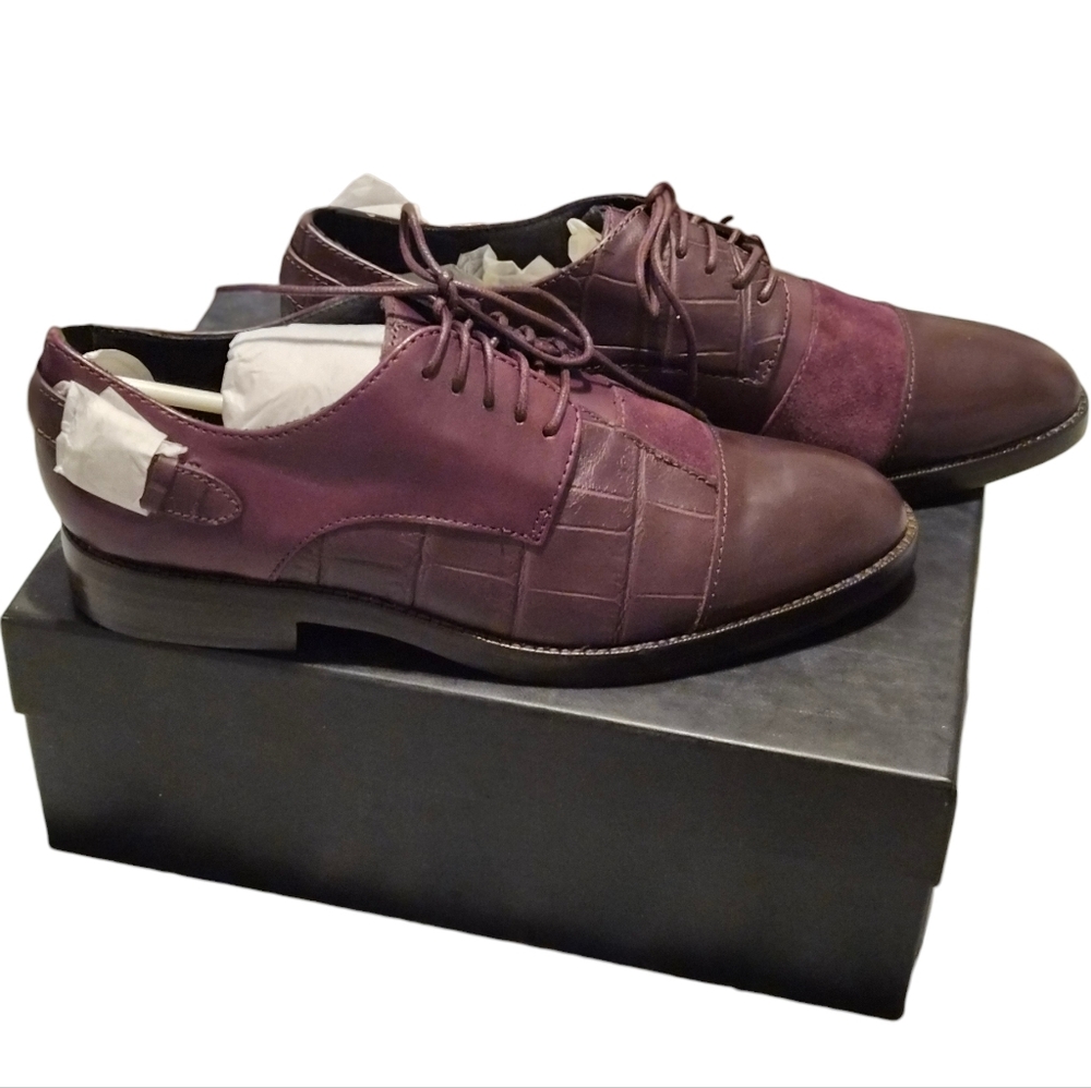 Coach Waverly Patchwork Oxfords Oxblood 7 -New In Box - Picture 5 of 5